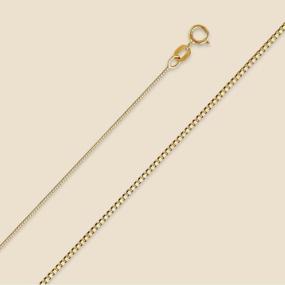 14k real gold 20” chain necklace perfect gift box chain necklace - Picture 1 of 5